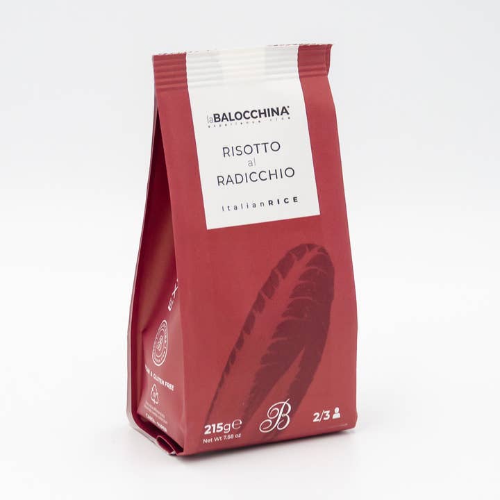 Radicchio Risotto 215g in recyclable paper for wholesale by laBalocchina