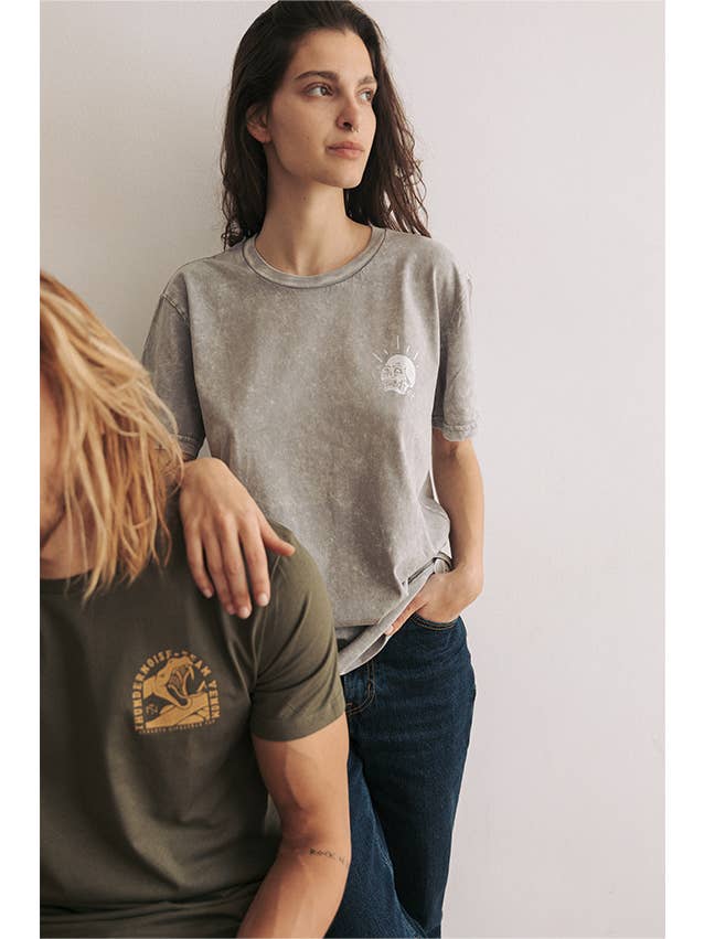 Thundernoise - Wholesale Screen Printed T-Shirt - Women's - Double Unders Wiplash T-shirt - Aged Grey2