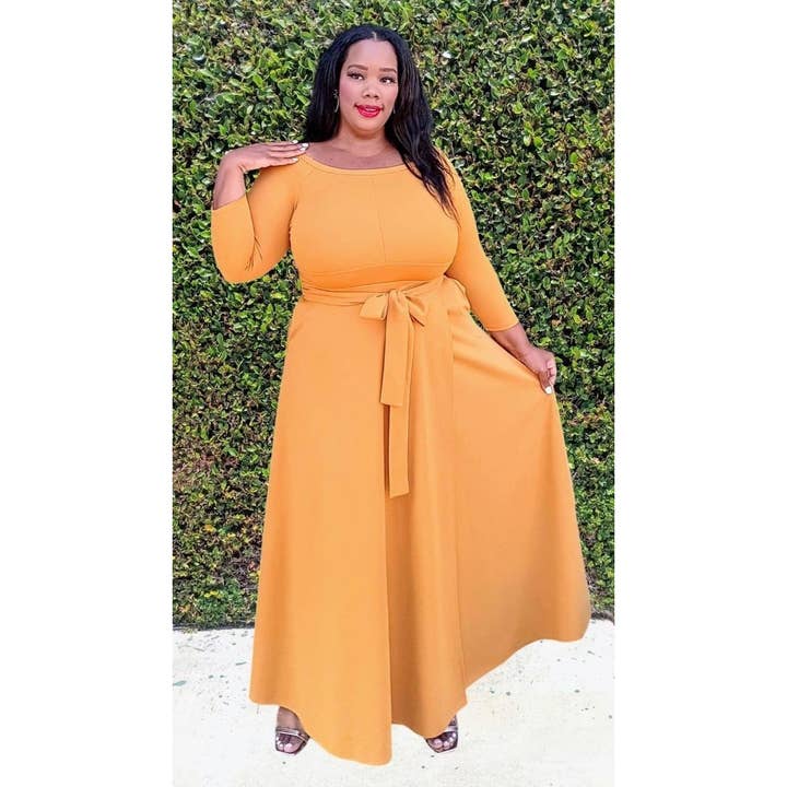 ROBE LONGUE COL ROND PLUS pour la vente par omgstyles