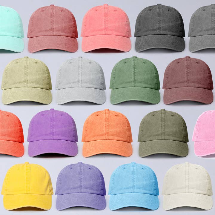 Fashion City - Wholesale Baseball Cap - Unisex - Pigment Dyed Cotton Baseball Dad Cap