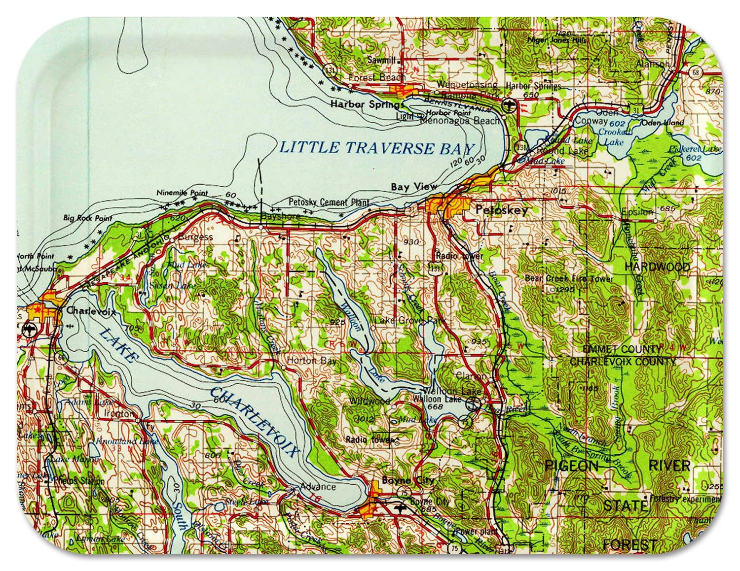 Trays4Us - Wholesale Serving Tray - Custom Serving Tray - Topographic Map - Any US Location7