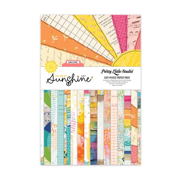 Paquete de papel mixto You Are My Sunshine de 6 x 9 pulgadas (de una cara) para venta al por mayor de Pretty Little Studio