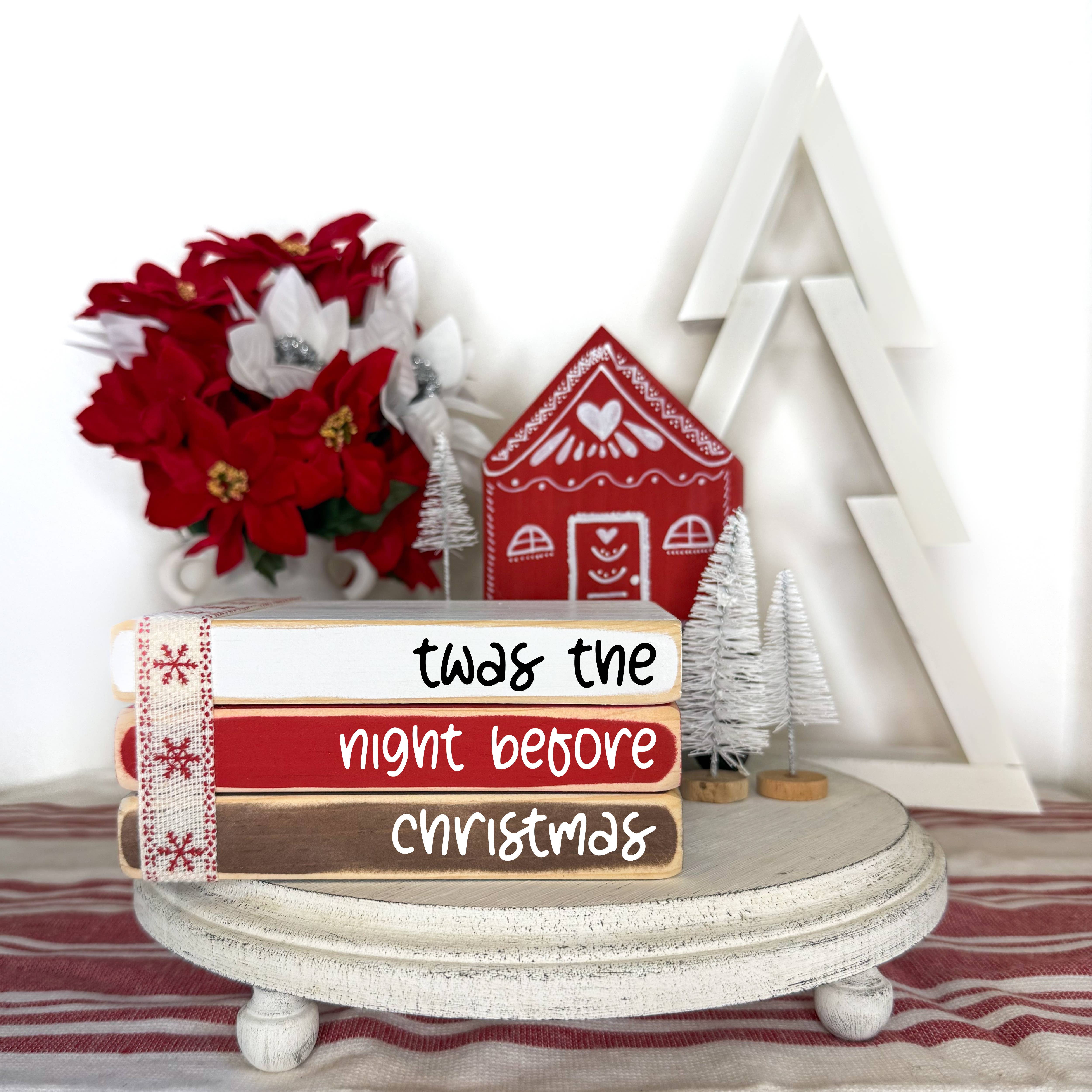 Ruaille Buaille Co - Venta al por mayor Decoración navideña - Decoración navideña de diciembre | Mini pila de libros de Navidad2