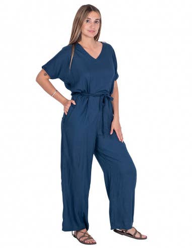 Blue Long Plain Jumpsuit for wholesale on Faire3
