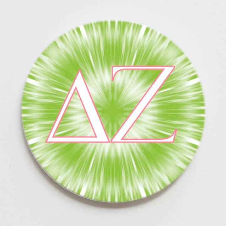 Delta Zeta Groovy Greek Button - 3.00 inch for wholesale by Good Vibez Collegiate