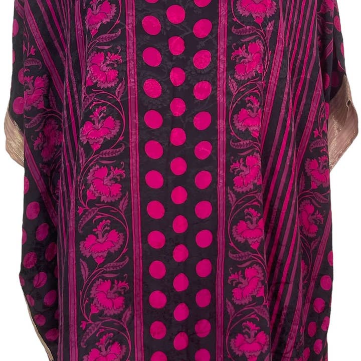 PRC7504 Túnica Corta de Caftán de Seda Pura Avatar con Aberturas para venta al por mayor de sariKNOTsari