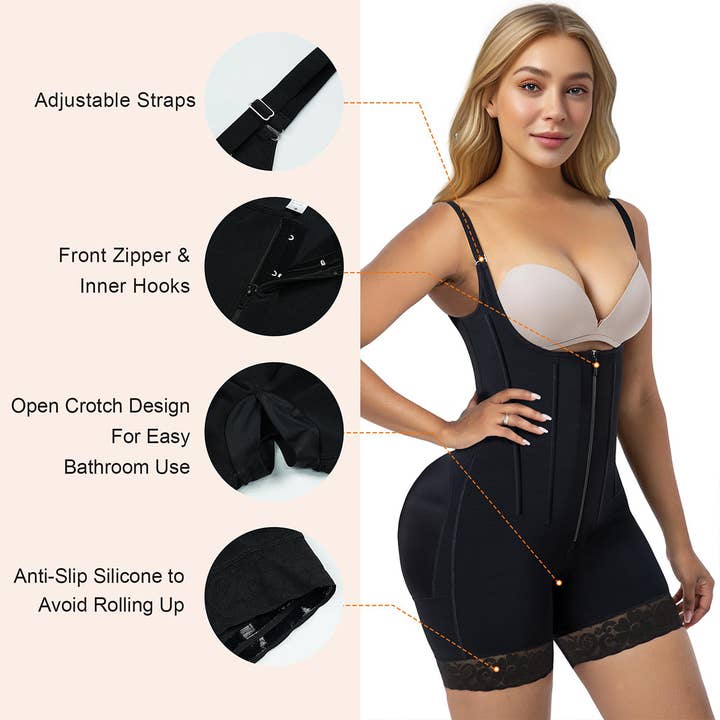 ShaperX Shapewear - Vente Sous-vêtements sculptants – femme - SHAPERX Faja avec 6 Baleines en Acier, Contrôle du Ventre, Fermeture Éclair & Crochets, Rehausseur de Fesses1