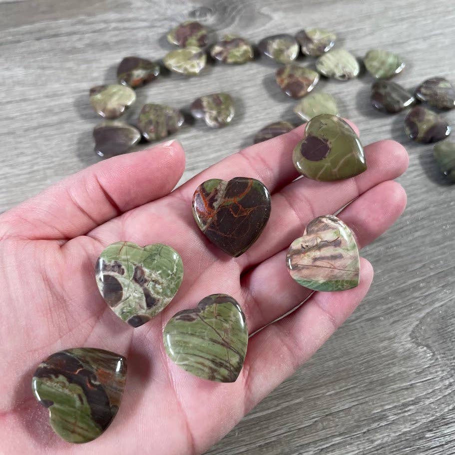 Keystone Crystals - Wholesale Spiritual Stone/Crystal - Gemstone Flat Heart Carvings 1-Inch  – Bulk Crystal Hearts34