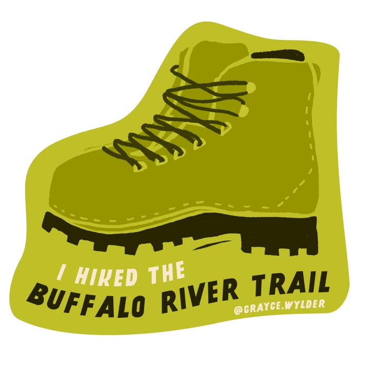 Buffalo River Trail Hiking Sticker for wholesale by Grayce Wylder Creative Co
