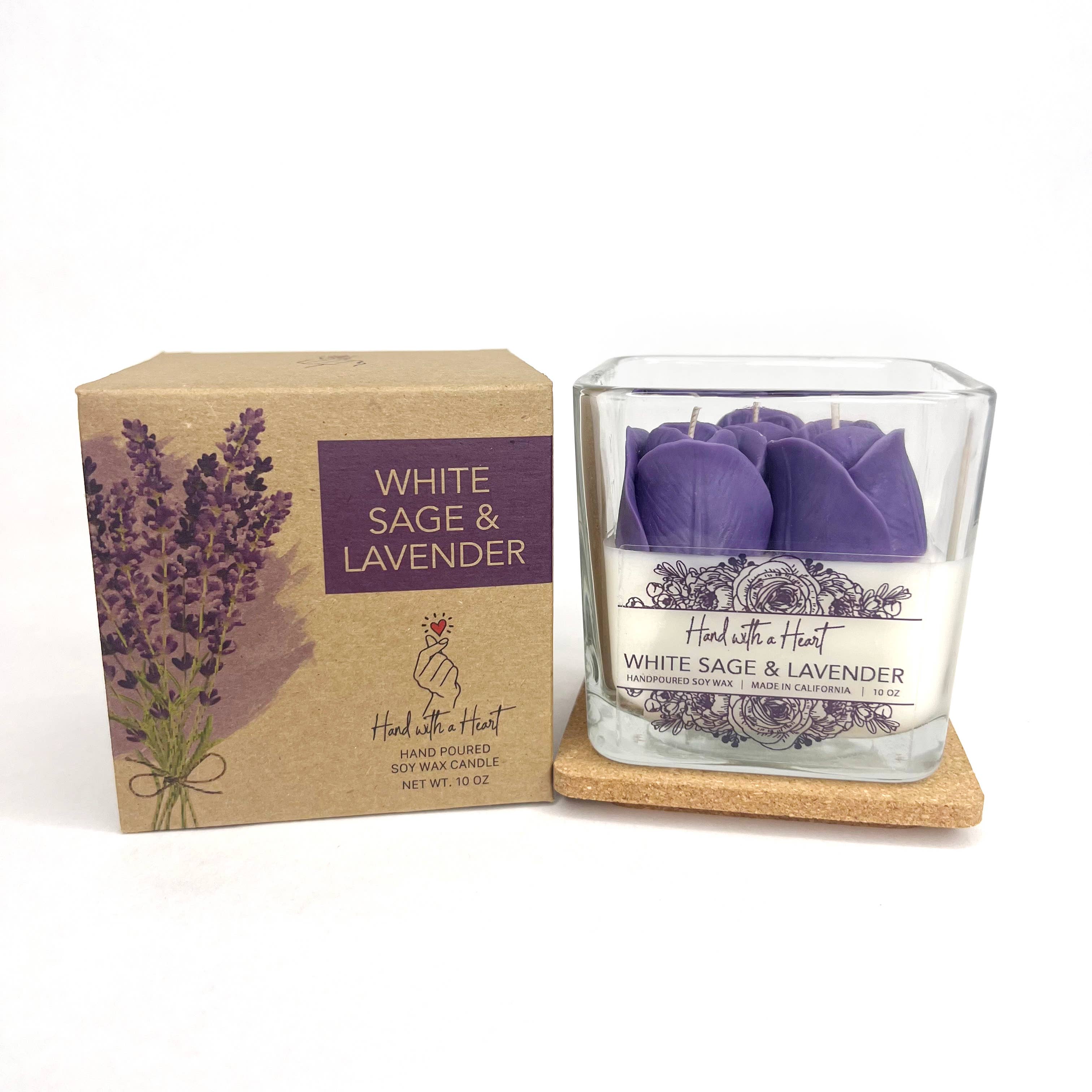 Hand with a Heart – Engroshandel Gavelys – Hvid Salvie & Lavendel Soy Wax Cand0