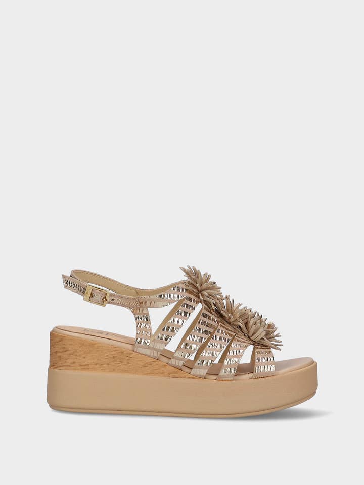 Sandália Plataforma Dourada Daisy 09 for wholesale by MLV Portuguese Shoes