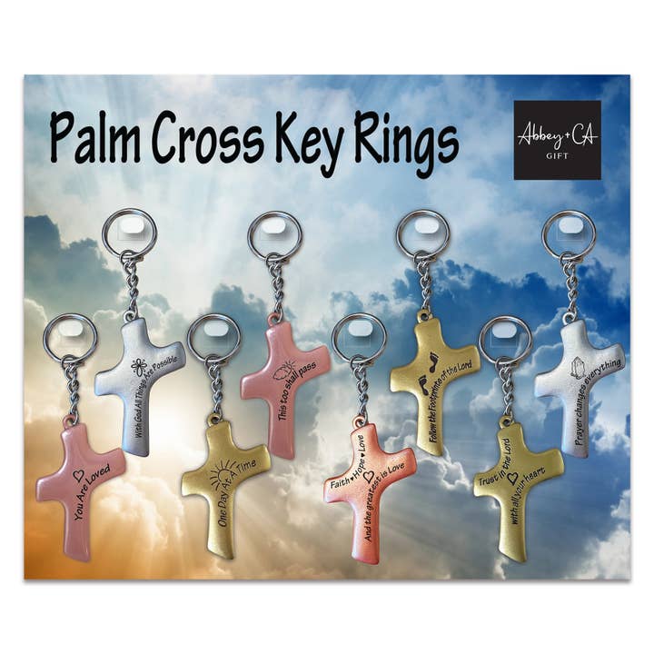 Abbey + CA Gift - Wholesale Retailer display – Accessories - Palm Cross Key Rings Display Unit