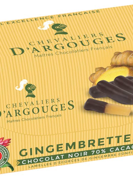 Chevaliers d'Argouges · Candied ginger w/ dark chocolate for wholesale by French Feast