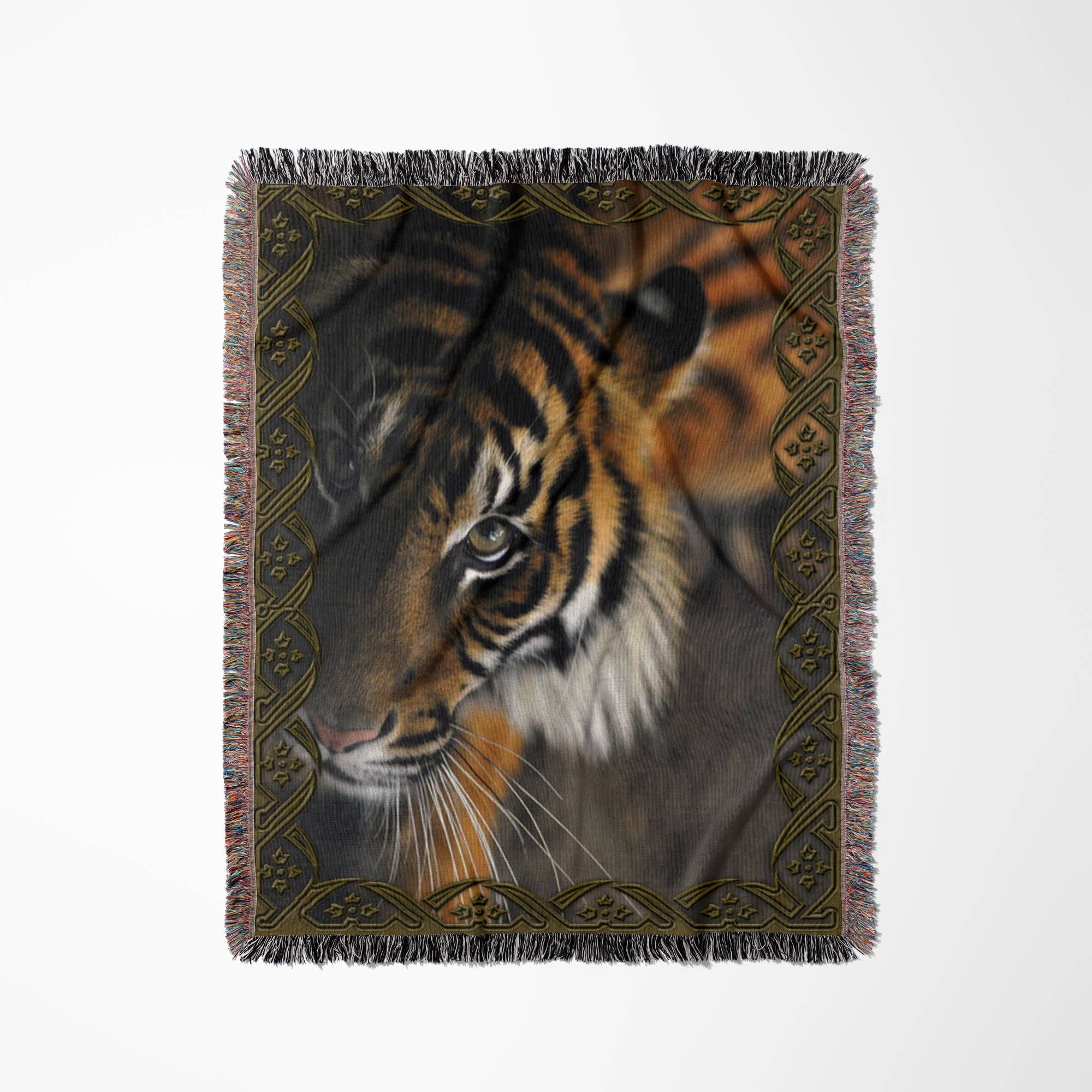 3dRose - Wholesale Throw Blanket - 3dRose, Beautiful Bengal Tiger Print and Frame, Blanket