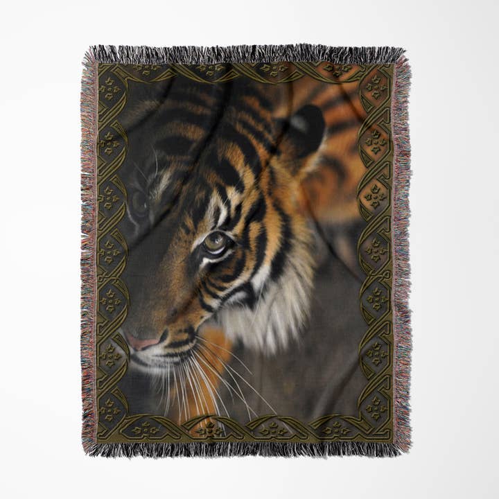 3dRose - Wholesale Throw Blanket - 3dRose, Beautiful Bengal Tiger Print and Frame, Blanket0