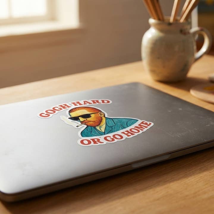 Magnifique Hearts - Wholesale Sticker - Van Gogh “Gogh Hard” Funny Art Sticker2