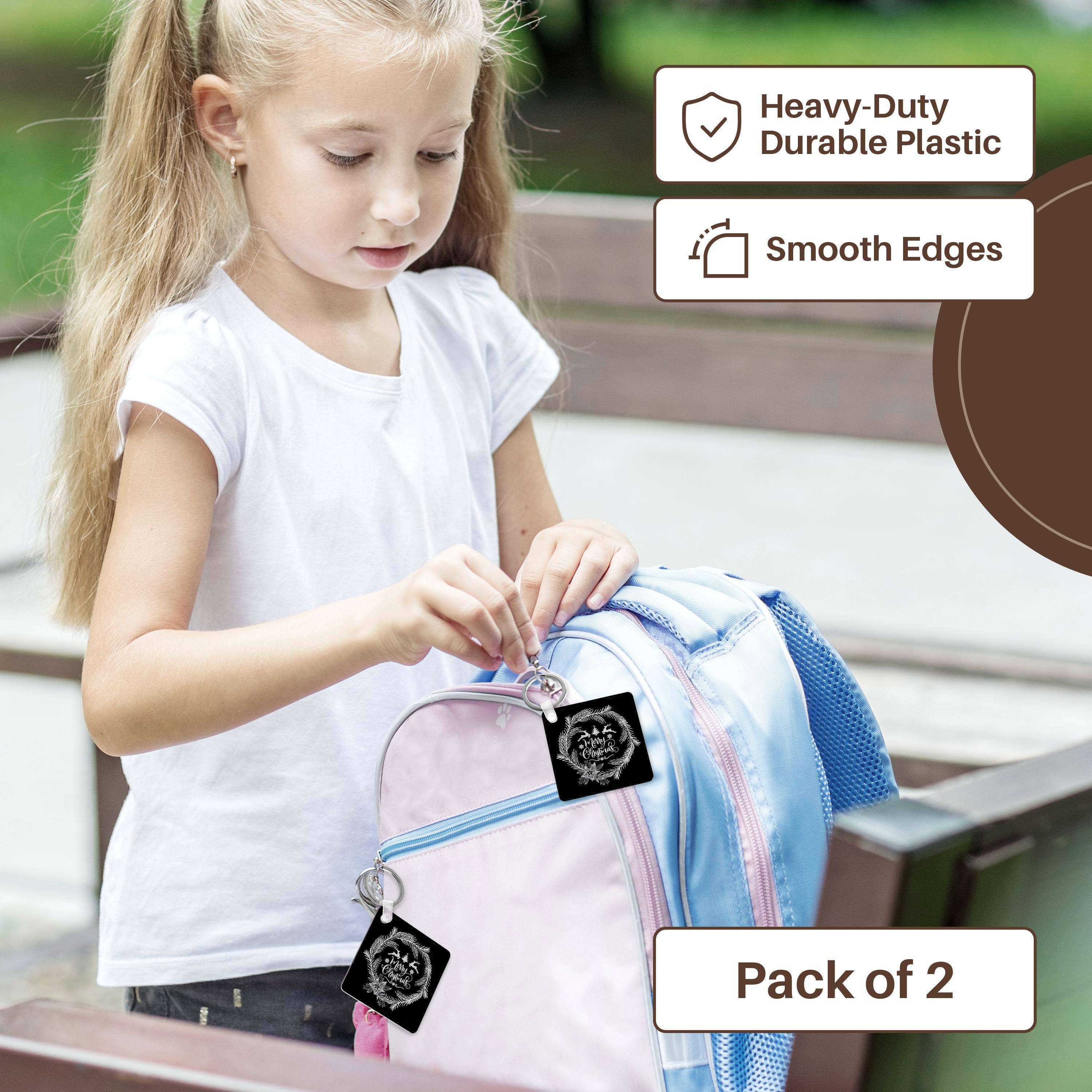 3dRose - Wholesale Keychain - Unisex - 3dRose, Merry Christmas-Trendy Chalkboard Xmas Wreath and Typography, Key Chain8