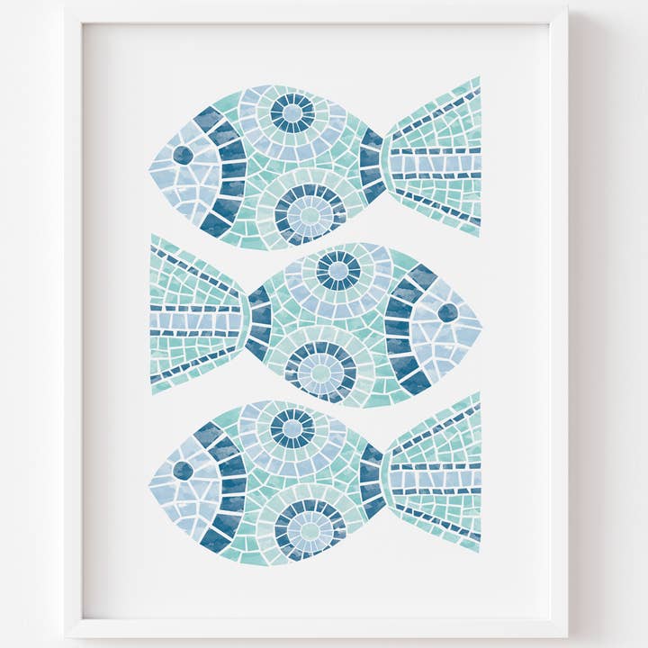 M Design Studio Gifts - Wholesale Art Print -
Mosaic Fish Blue Art Print2