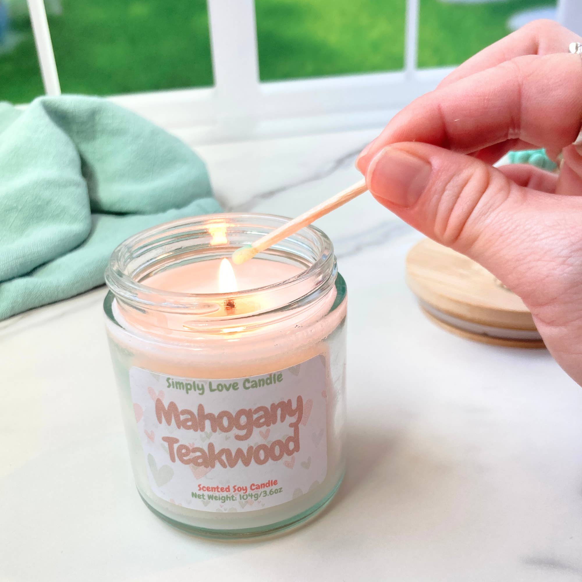 Simply Love Candle - Wholesale Jar/Filled Candle - Mahogany Teakwood Soy Candle | 3.6 oz Masculine Scented