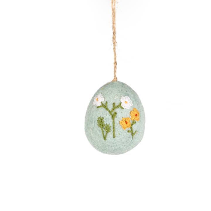 Felt So Good - Wholesale Ornament - Handmade Felt Large Floral Easter Eggs Variety Pack