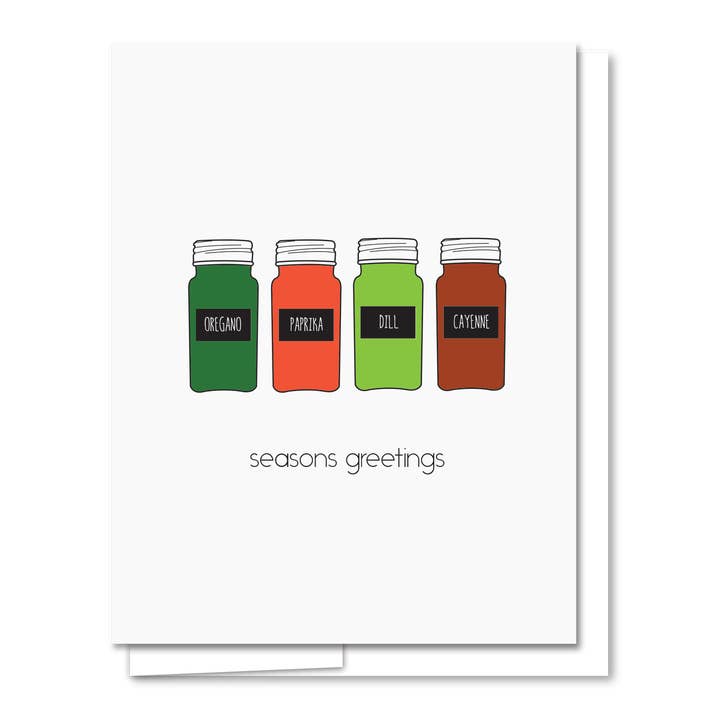 Seasons Greetings - Letterpress Funny Holiday Card for wholesale by Quick Brown Fox Letterpress