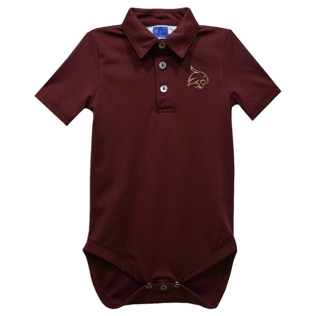 Vive La Fete - Wholesale Bodysuit (Non-Footed) - Baby - Texas State University Bobcats TXST Embroidered Polo Onesie0