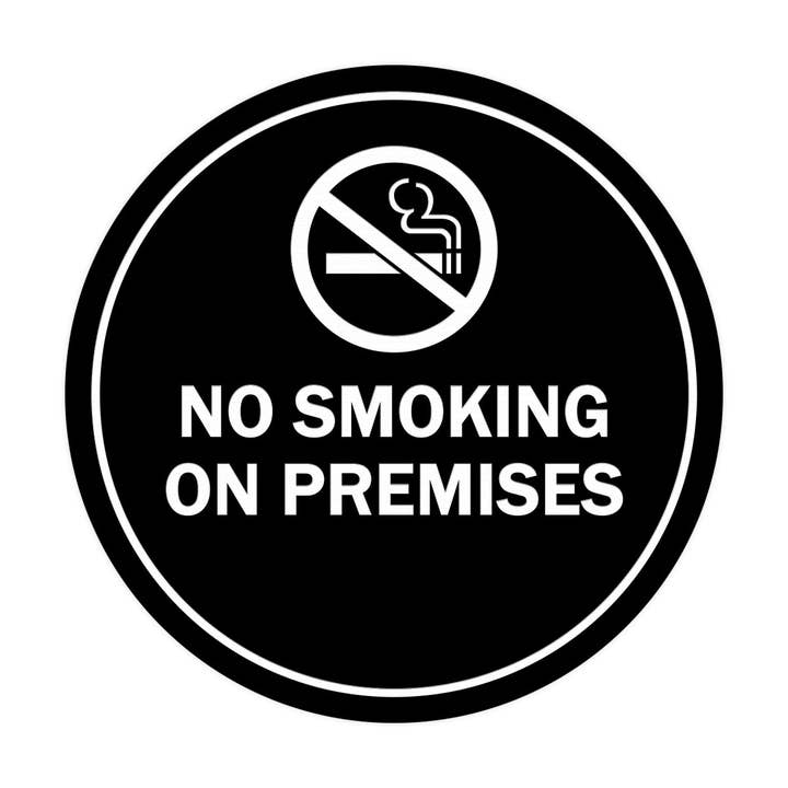 Signs ByLITA Circle No Smoking on Premises Sign for wholesale by All Quality