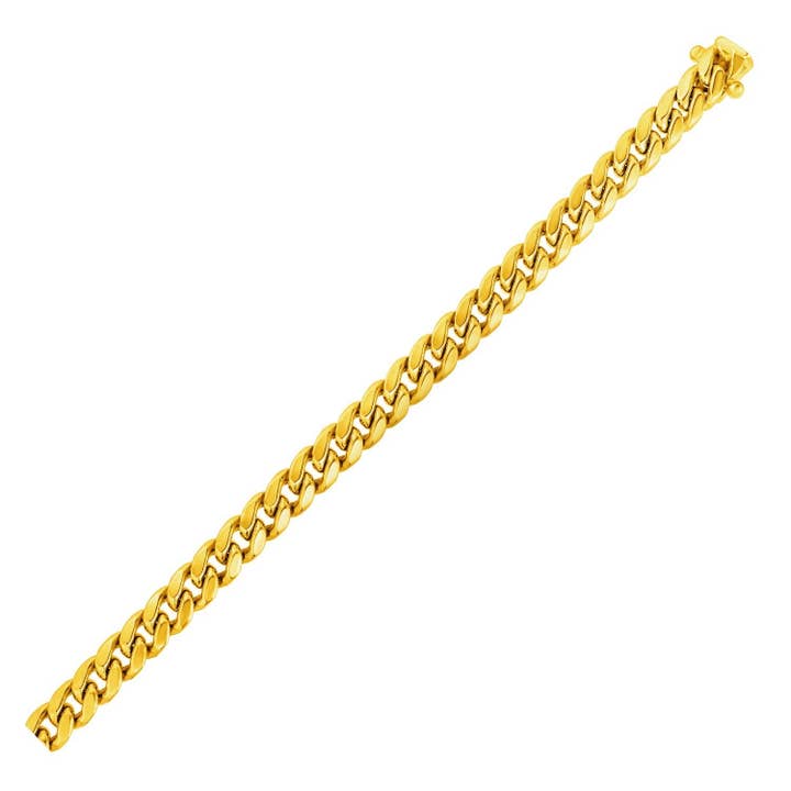 Catena Cubana Miami Semi Solida in Oro Giallo 10k (6,10 mm) per la vendita all'ingrosso da parte di RubyAnn Jewelry