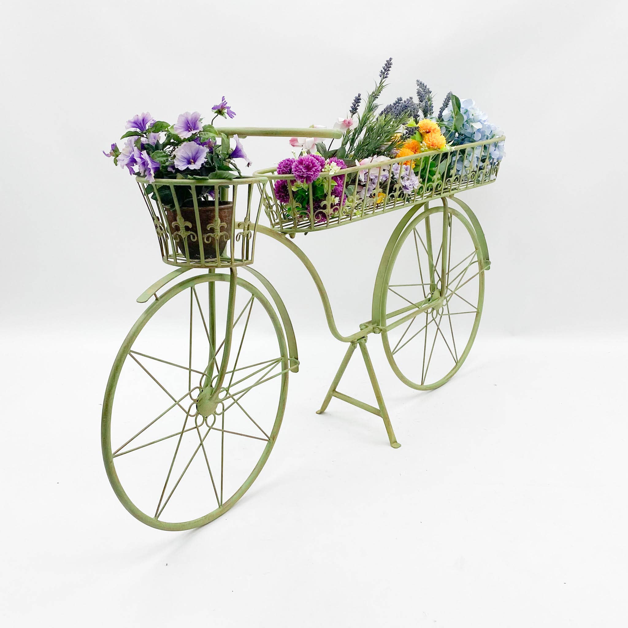 Minster Stylish Living Ltd – wholesale Plant pot – 138Cm Leaf Green Bicycle Planter1