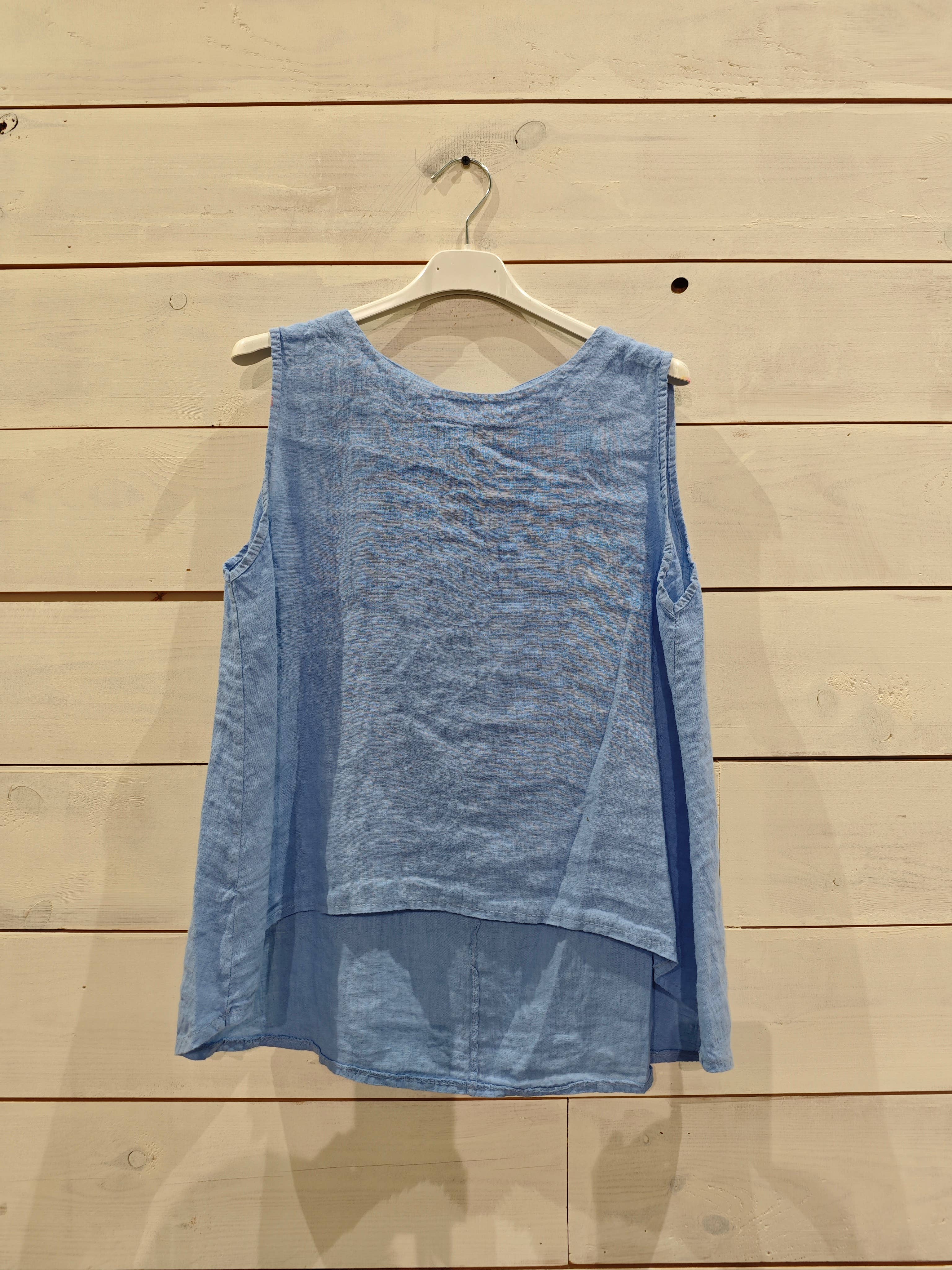 Linos y Textiles - Vendita all'ingrosso Camicetta - Donna - REF 15763 T-SHIRT CON MANICHE A SISA CON NASTRO IN 100% LINO7