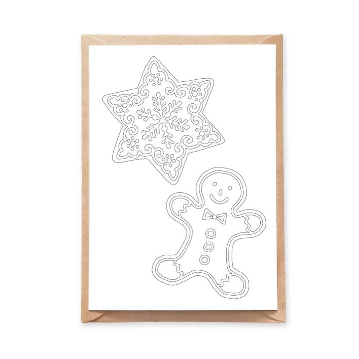Carte postale coloriage Cookies pour la vente par Anna Grunduls Design