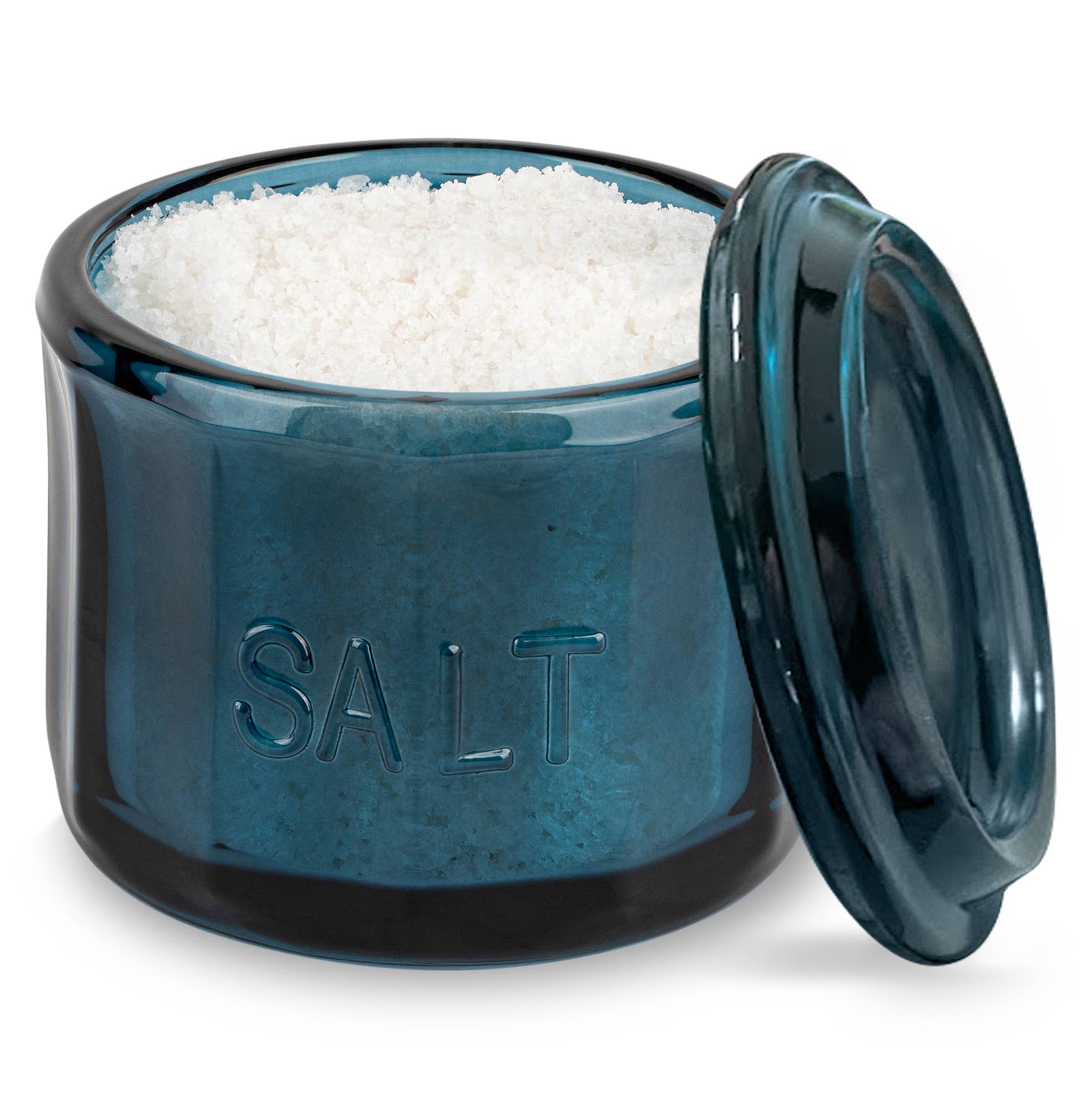 Kook - Wholesale Salt Mill - Kook Embossed Salt Cellar & Lid, Pressed Glass, 10 oz21