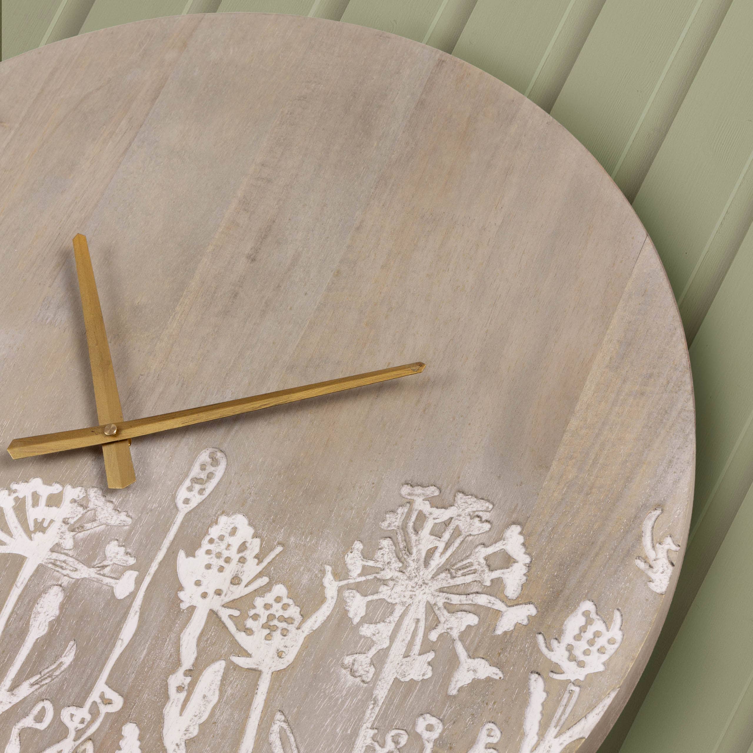 Fleur Et Faune Wooden Clock Greywash for wholesale on Faire1