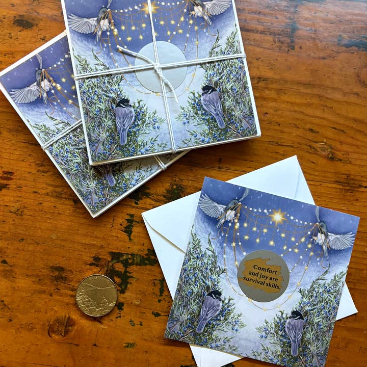 Juncos Juniper Holidays Fortune Scratch-off Greeting Card for wholesale by Moth and Candle