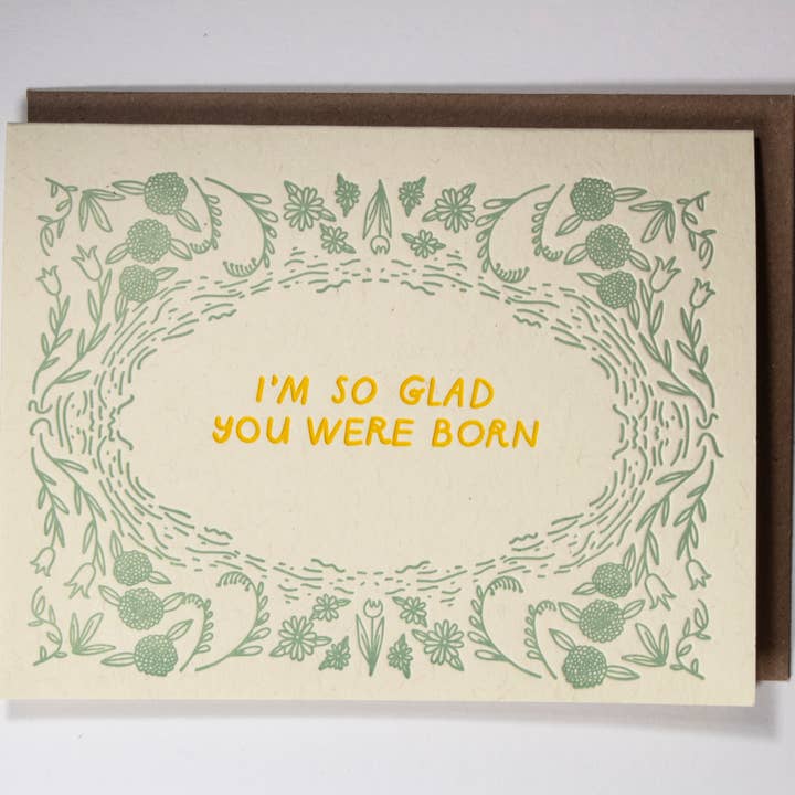 Glad Born Card for wholesale by Ratbee Press