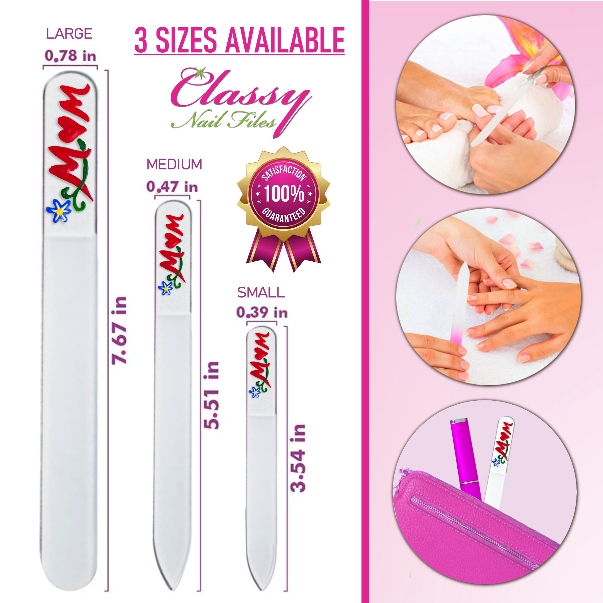 Classy Nail Files – wholesale Nagelfil – Mamma Blommor Mors dag Present Handmålad Kristallnagelfil1
