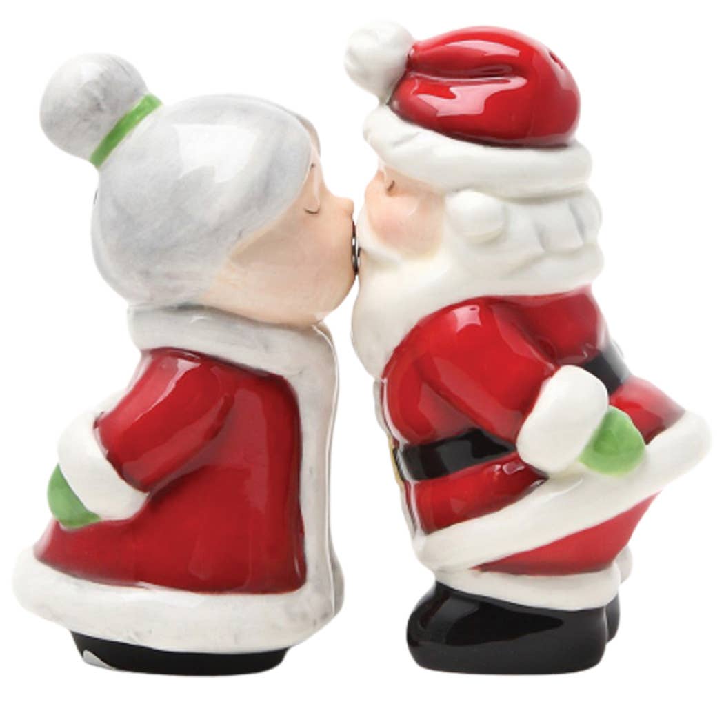 Pacific Trading - Wholesale Salt & Pepper Shaker Set - Santa & Mrs. Claus Kissing Ceramic Salt & Pepper Shaker Set1