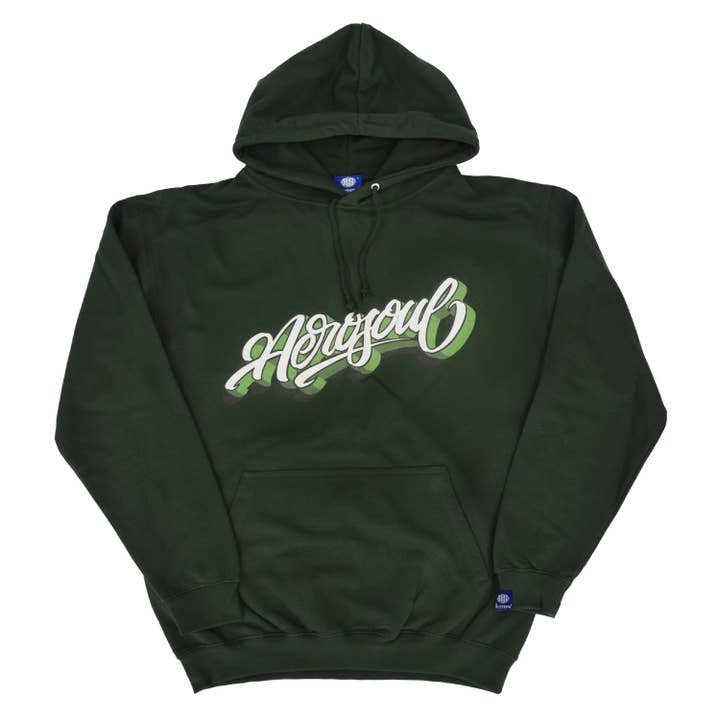 Felpa con cappuccio Aero-Script (Forest) per la vendita all'ingrosso da parte di Aerosoul Limited