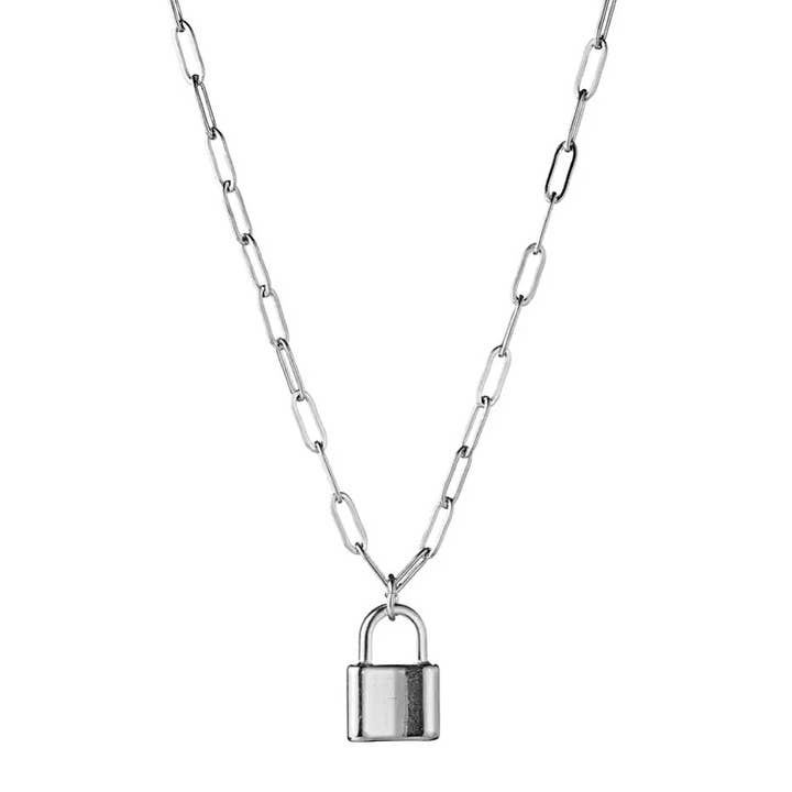 KIKICHIC - Wholesale Pendant/Charm Necklace - Lock Paper Clip Link Chain Necklace