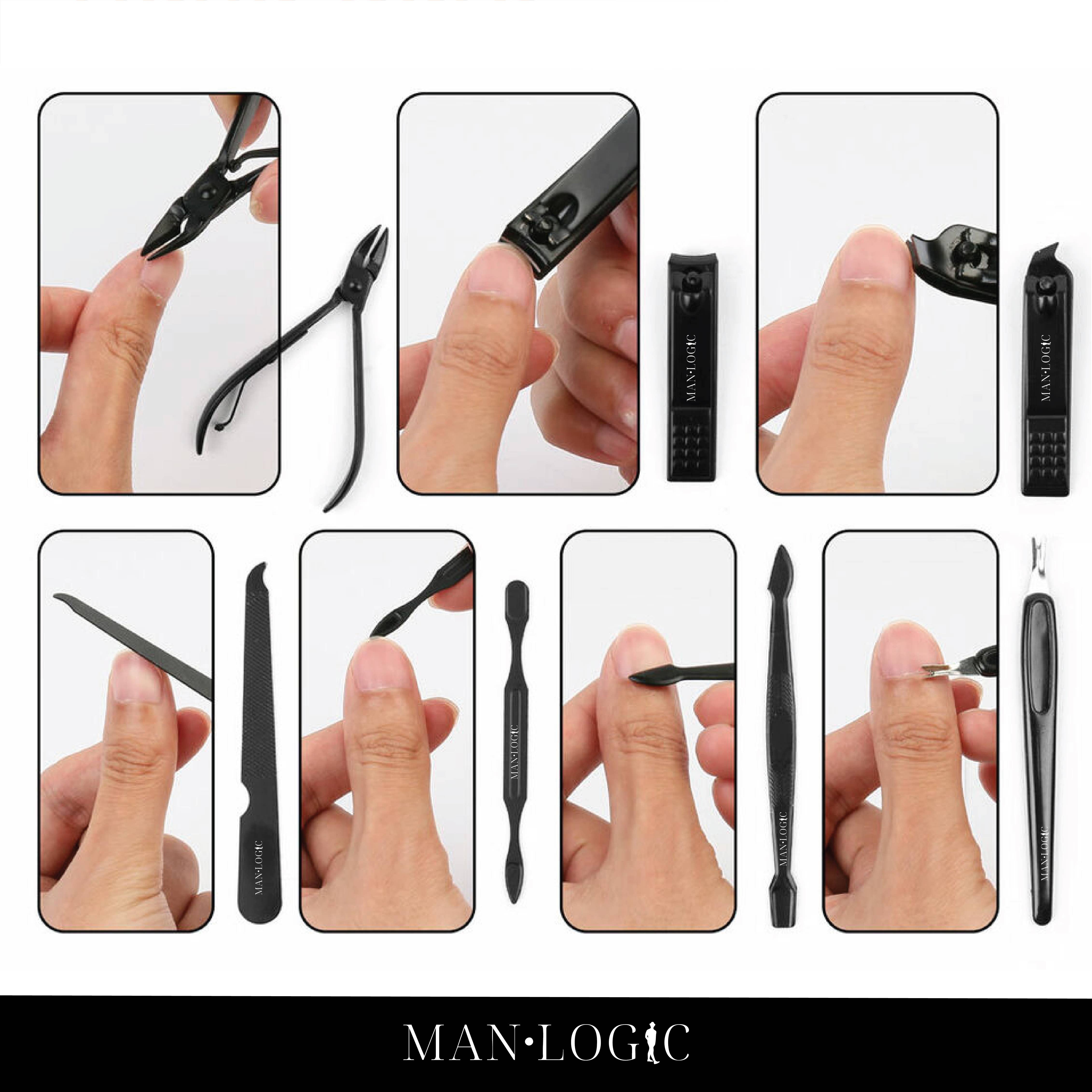 Rucci Professional – wholesale Nailcare set – ML110 MANLOGIC Grooming Essentials 12 Piece Set1