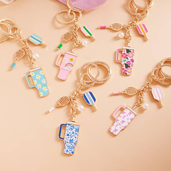 Sport Tumbler Tennis Pickleball Bag Charm Keychain for wholesale by Verita Lane