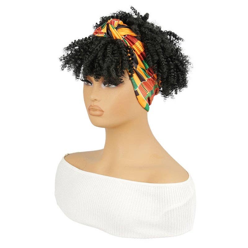 BLACK Curly Hair Extension Headband for wholesale on Faire1