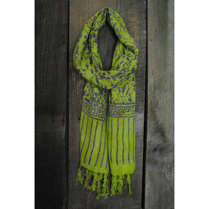 Nusantara Inc. - Wholesale Scarf - Women's - Rayon Batik Scarf - 98781 A-C (Knotted Fringe)19