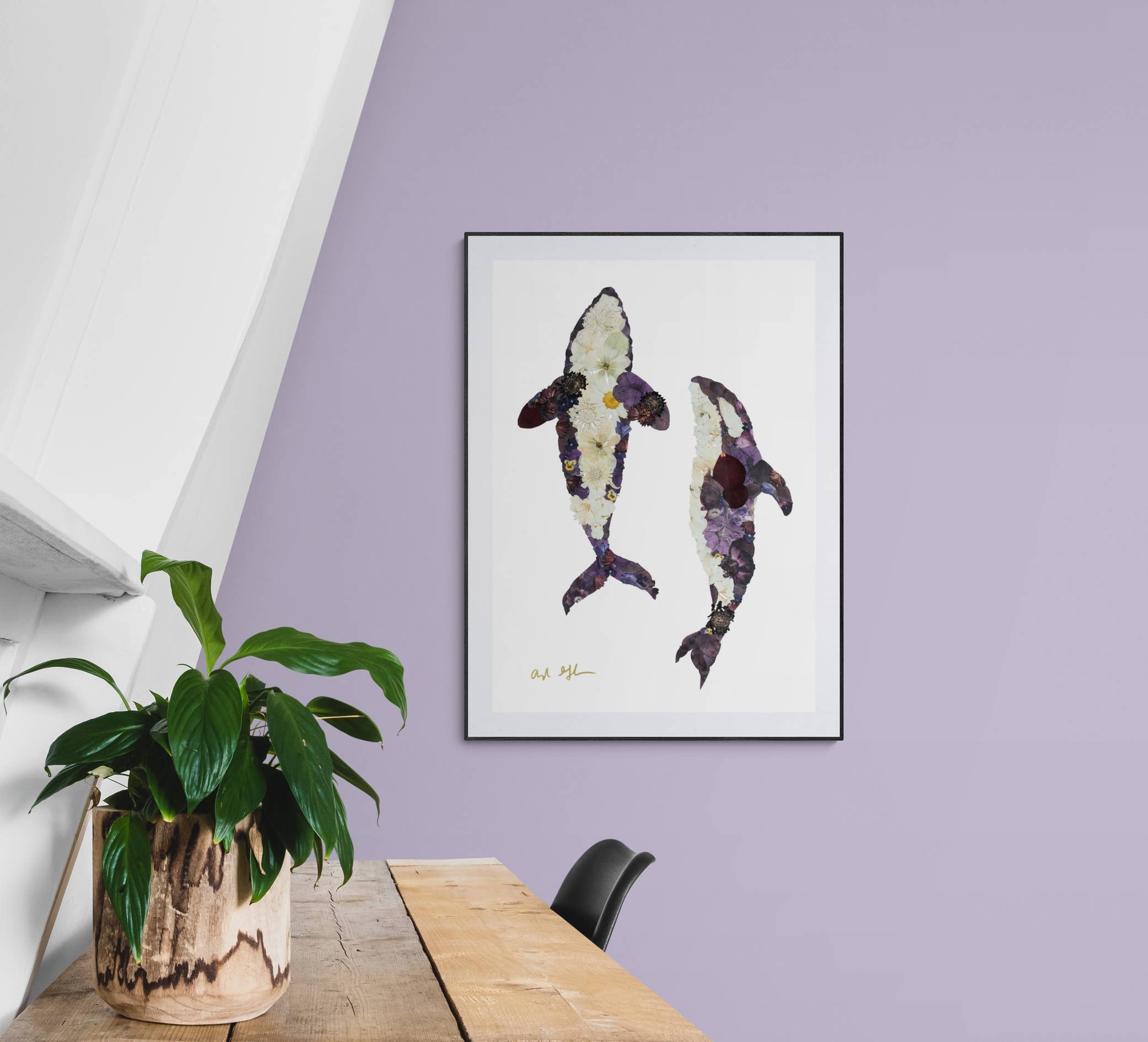 Oxeye Floral Co. - Wholesale Art Print - Orca Whales Print | Pressed Flower Art6