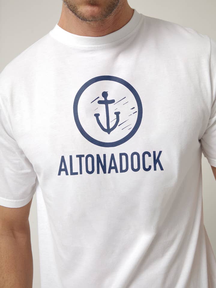 ALTONADOCK - Wholesale Screen Printed T-Shirt - Unisex - Nautic White T-Shirt2