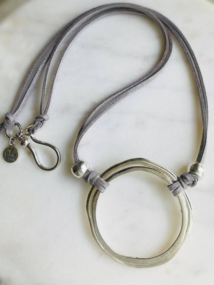 Double Silver Sphere Necklace for wholesale by Dajana Design
