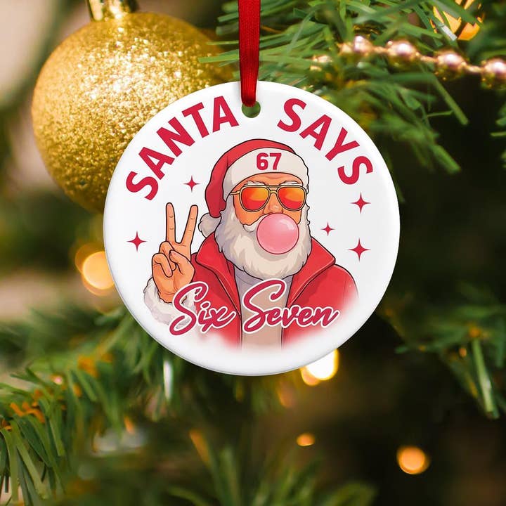Embrova - Wholesale Ornament - Six Seven Meme Christmas Ceramic Ornament, 6-7 Meme Ornament1