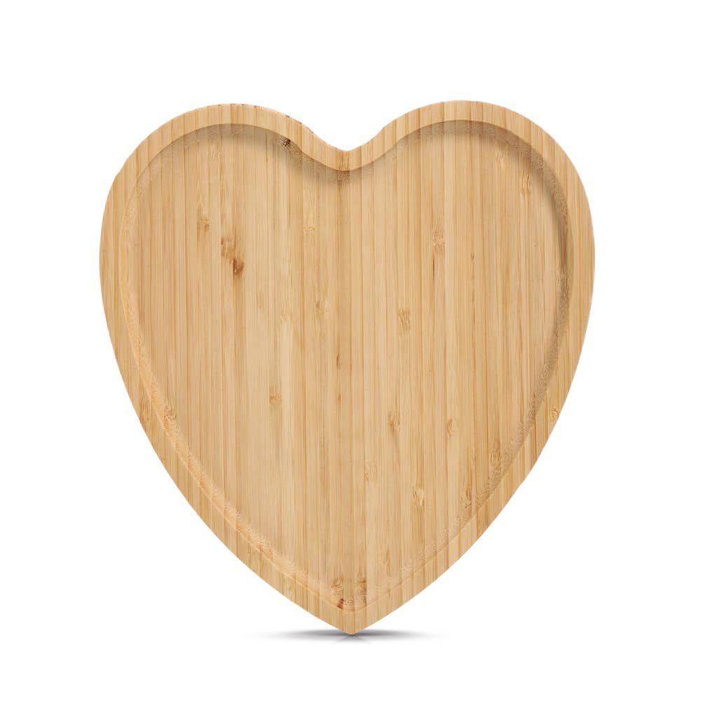 lysebrun Serveringsbakke "Hjerte", Bambus 100% FSC for engroshandel på Faire1