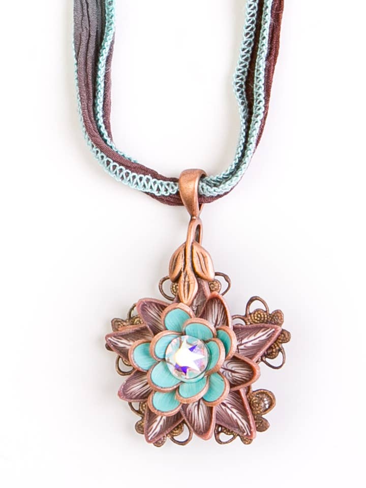 Floral Pendant Small - Sand & Sea for wholesale by Petal Pushers by Janet Pitcher