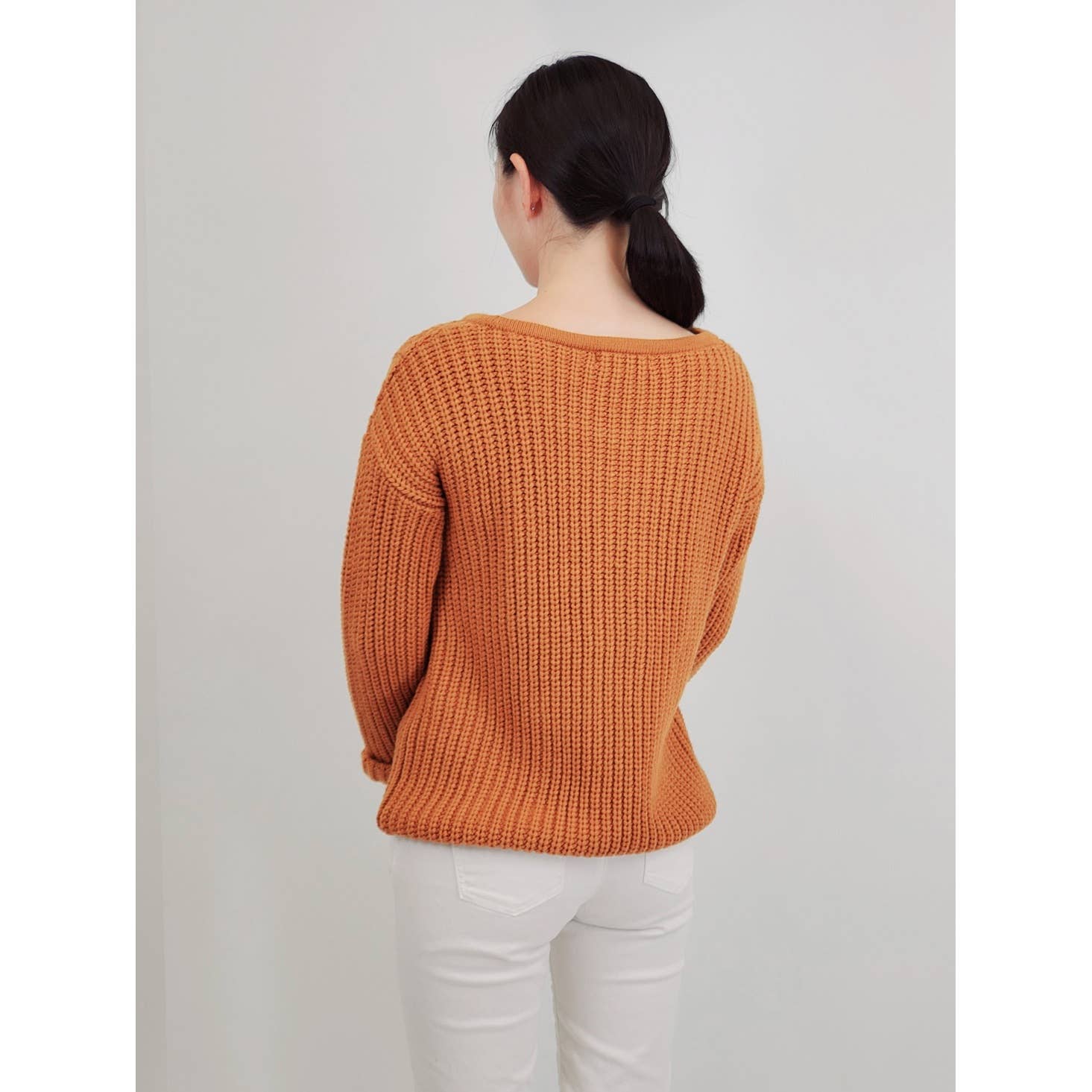 Mak - Wholesale Knit Sweater - Women's - Leaf Crochet Detailed Rolled Up Sleeve Sweater HB20524